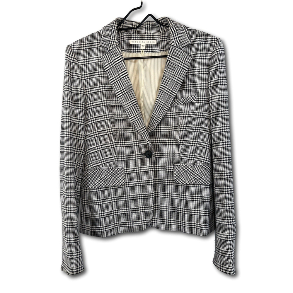 Veronica Beard Leo Schoolboy Blazer Dickey Jacket Long Sleeve Plaid Size 2